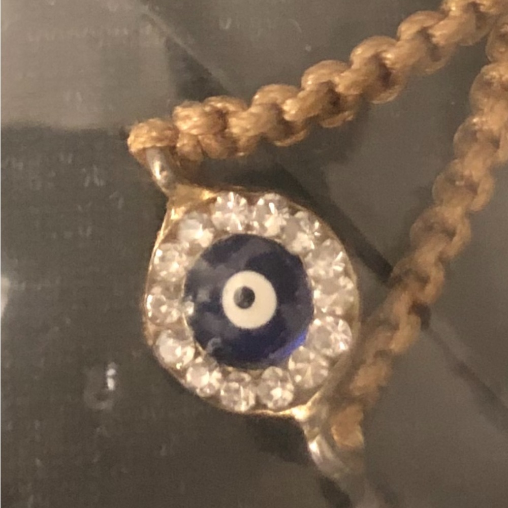 Adjustable Evil eye bracelet with crystals